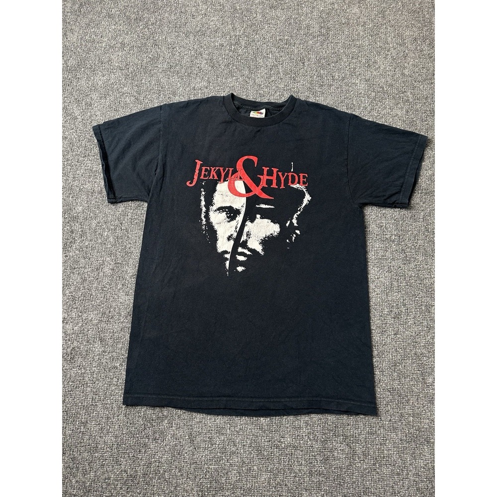 Mens‎ T Shirt Jekyll and Hyde 90s Graphic Black Heavy Cotton, Size M